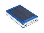 30000mAh Dual USB Interface Solar Power Battery Charger Mobile Power Blue