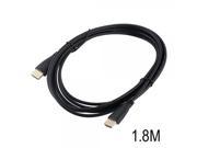 1.8m High Speed HDMI Cable with Gold Plated Connectors Male to Male Black