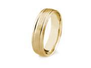 10k Gold Men s Wedding Band with Satin Finish and Parallel Grooves 8mm
