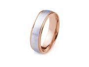 10k Gold Two Tone Men s Wedding Band with Satin Finish Center Carved Edges 8mm