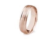 14k Gold Men s Wedding Band with Satin Finish and Parallel Grooves 6mm