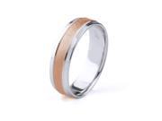10k Gold Two Tone Men s Wedding Band with Cross Satin Finish Center Polished Edges 8mm
