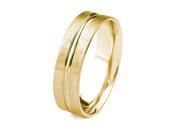 10k Gold Men s Wedding Band with Center Channel and Satin Finish 6mm