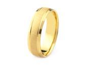 10k Gold Men s Wedding Band with Cross Satin Finish Grooves Polished Edges 7mm