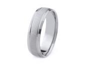 18k Gold Men s Wedding Band with Cross Satin Finish Grooves Polished Edges 7mm