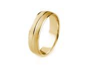 18k Gold Men s Wedding Band with Cross Satin Finish Center Groove Polished Edges 7mm