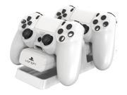 Official Sony PlayStation 4 Licensed Mains Powered Dual Charging Stand Battery Packs White PS4