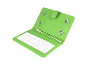 Felji Green Stand Leather Case Cover for Android Tablet 7 Universal w USB Keyboard