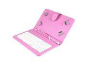 Felji Pink Stand Leather Case Cover for Android Tablet 7 Universal w USB Keyboard