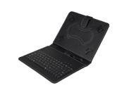Felji Black Stand Leather Case Cover for Android Tablet 8 Universal w USB Keyboard