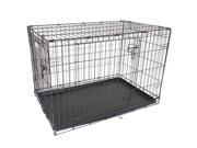 Felji 2 Doors Black 36 Pet Folding Suitcase Dog Cat Crate Cage Kennel Pen w ABS Tray