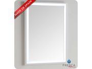 Fresca Platinum Due 24 Glossy White Bathroom LED Mirror