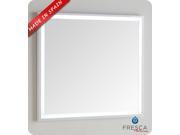 Fresca Platinum Due 36 Glossy White Bathroom LED Mirror