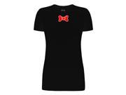 Red Bow Tie Graphic Tee Women s Short Sleeve Cotton T Shirt