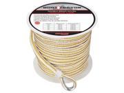 Extreme Max BoatTector Double Braid Nylon Anchor Line with Thimble 1 2 x 200 White Gold
