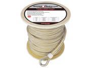 Extreme Max BoatTector Double Braid Nylon Anchor Line with Thimble 5 8 x 250 White Gold