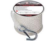 Extreme Max BoatTector Hollow Braid MFP Anchor Line with Snap Hook 3 8 x 50 White