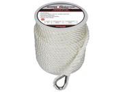 Extreme Max BoatTector Twisted Nylon Anchor Line with Thimble 1 2 x 150 White