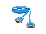 VGA Cable DTECH 6 Feet Ultra Flat Slim VGA SVGA Monitor Cable VGA to VGA Male to Male Cord in Blue