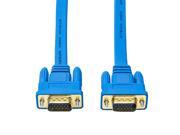 VGA Cable DTECH 10 Feet Ultra Flat Slim VGA SVGA Monitor Cable VGA to VGA Male to Male Cord in Blue