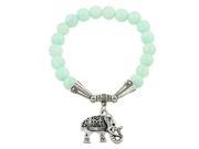 Falari Elephant Lucky Charm Natural Gemstone Bracelet Aqua Jade