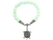Falari Turtle Lucky Charm Natural Gemstone Bracelet Aqua Jade