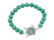 Falari Turtle Crystal Lucky Charm Natural Gemstone Bracelet Turquoise