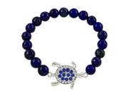 Falari Turtle Crystal Lucky Charm Natural Gemstone Bracelet Lapis Lazuli