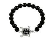 Falari Turtle Crystal Lucky Charm Natural Gemstone Bracelet Black Onyx