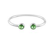 Falari Swarovski Crystal Wire Bracelet 8mm Swarovski Rhodium Peridot Green