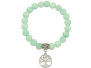 Falari Tree of Life Charm Natural Gemstone Bracelet Aqua Jade
