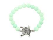 Falari Turtle Crystal Lucky Charm Natural Gemstone Bracelet Aqua Jade