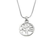 Tree of Life Necklace Rhodium Snake Chain J0046
