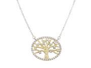 Tree of Life Necklace Rhinestone Crystal Gold Rhodium J0129 CR