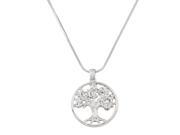 Tree of Life Necklace Rhinestone Crystal Rhodium J0153 CR