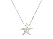 Starfish Pendant Necklace Rhinestone Crystal Rhodium High Polished J0158