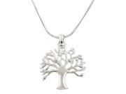 Tree of Life Necklace Rhodium Snake Chain J0058