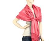 Falari Women s Solid Color Pashmina Shawl Wrap Scarf 80 X 27 Coral Pink