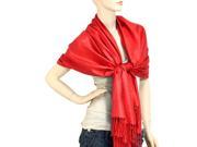 Falari Women s Solid Color Pashmina Shawl Wrap Scarf 80 X 27 Red