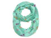 Anchor Pattern Infinity Loop Scarf Mix Anchor Lightweight Teal Green