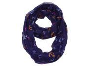 Anchor Pattern Infinity Loop Scarf Mix Anchor Lightweight Navy