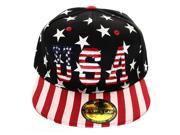 USA American Flag Printed Baseball Cap Snapback Adjustable Size Black