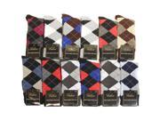 Falari 12 Pack Men Dress Socks Size 10 13 Fit Shoes Size 6 10 Argyle Shaped