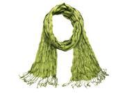 Falari All Seasons Soft Crinkle Scarf Solid Color Light Olive