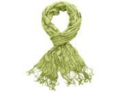 Falari All Seasons Soft Crinkle Scarf Solid Color Lime Green