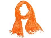 Falari All Seasons Soft Crinkle Scarf Solid Color Orange