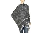 Falari Peace Sign Pashmina Scarf Shawl Wrap Black White