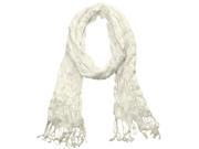 Falari All Seasons Soft Crinkle Scarf Solid Color White
