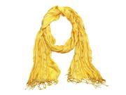 Falari All Seasons Soft Crinkle Scarf Solid Color Yellow