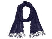 Falari All Seasons Soft Crinkle Scarf Solid Color Navy